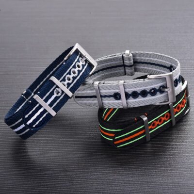 Collection of Luminous Striped Nylon Nato Straps