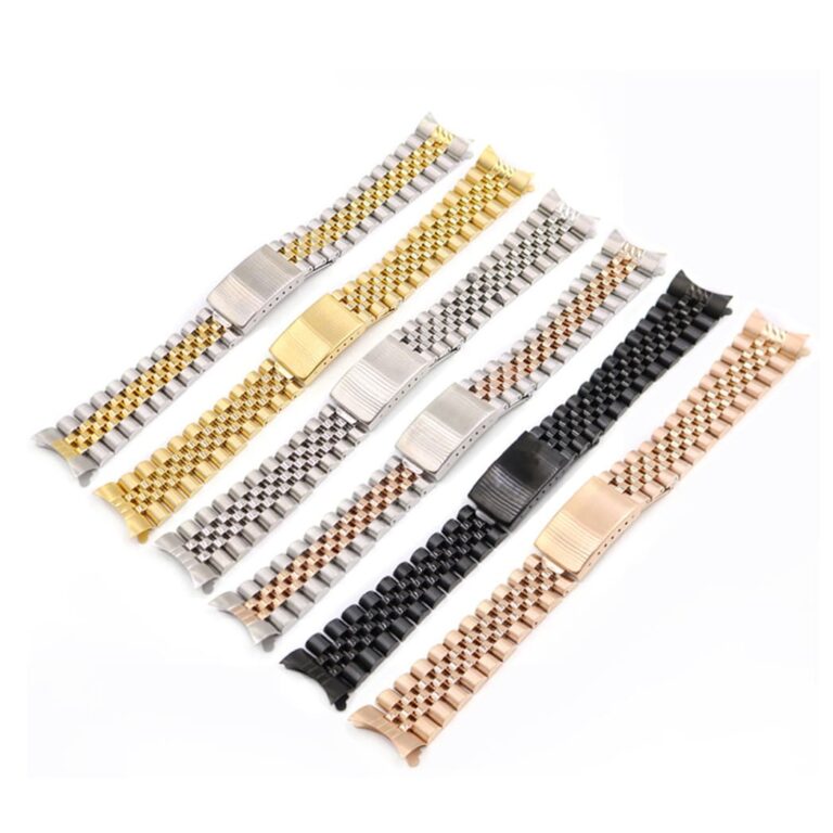 Stainless Steel Jubilee Watch Bracelet Hollow Curved End Links