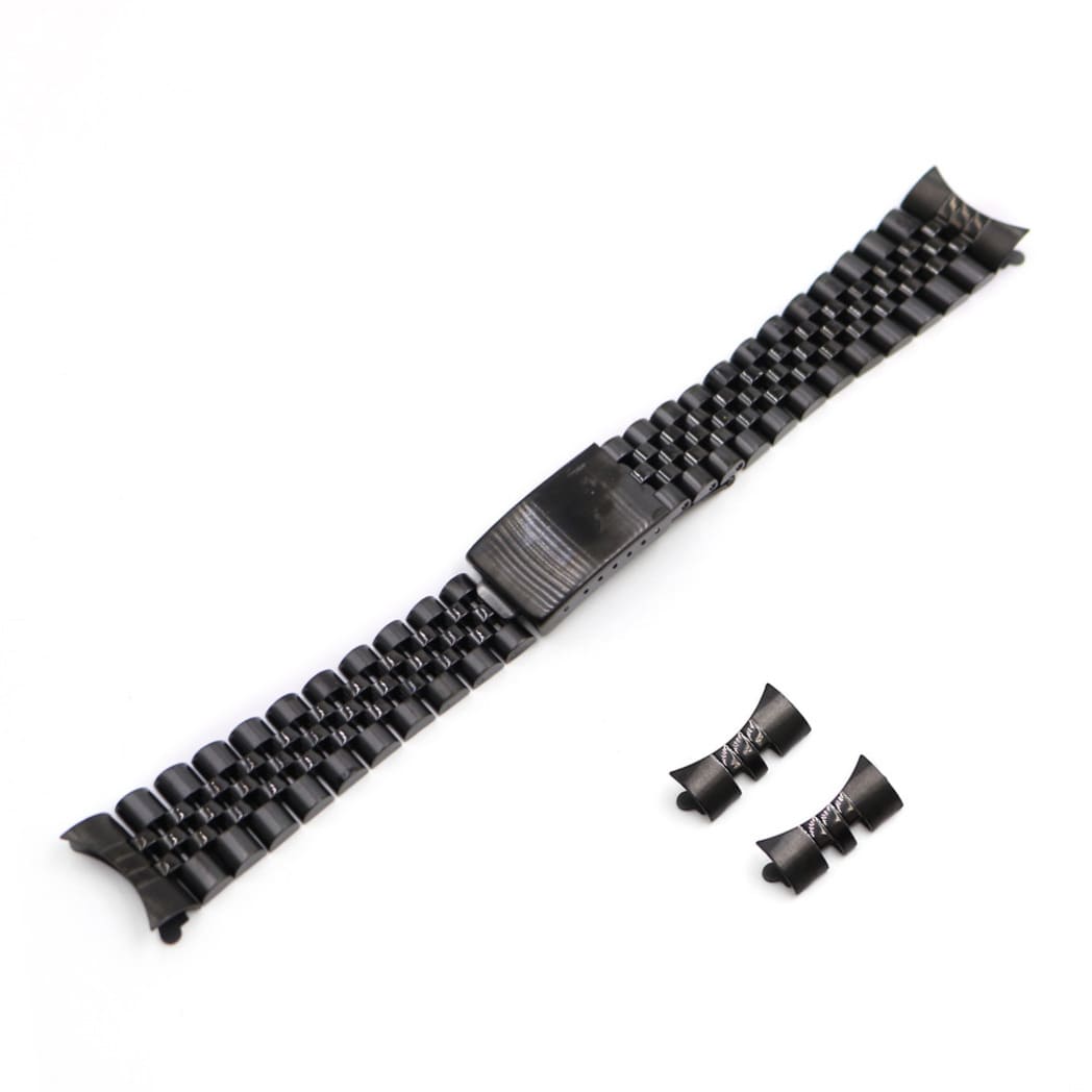 19mm Sliver Hollow Curved End Solid Screw Links Watch Band Jubilee